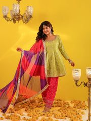 Ira Green Chanderi Suit Set