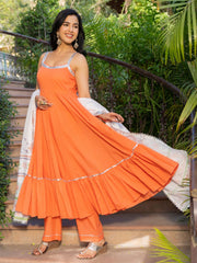 Ritika Mul Cotton Anarkali Suit Set
