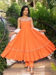 Ritika Mul Cotton Anarkali Suit Set
