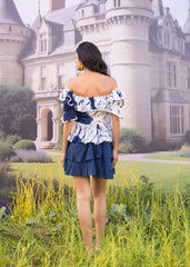 Asheera Blue Tie Dye Top with Short Skirt