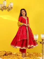 Rani Cotton Anarkali Suit Set