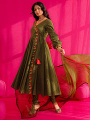 Shayari Embroidery Anarkali Suit Set