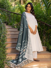 Asheera White Mul Cotton Anarkali Suit Set
