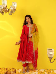 Rani Cotton Anarkali Suit Set
