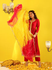 Rani Cotton Anarkali Suit Set