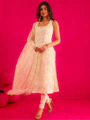 Shweta Cotton Hakooba Hand Pearl Work Straight Suit Set
