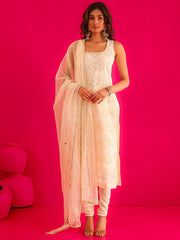 Shweta Cotton Hakooba Hand Pearl Work Straight Suit Set