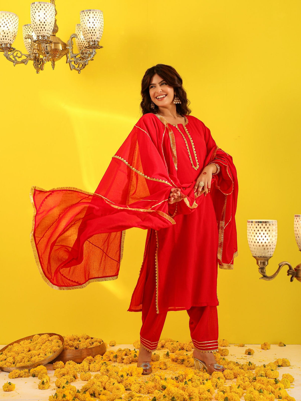 Nyra Red Suit Set