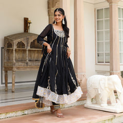 Mariam Black Heavy Gota Work Anarkali Suit Set