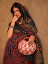Black & Red Ajrakh Hand Block Cotton A-Line Kurta Set