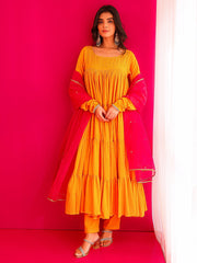 Miraya Pure Cotton Hand Sequins Work Anarkali Suit Set