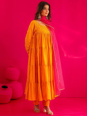 Miraya Pure Cotton Hand Sequins Work Anarkali Suit Set