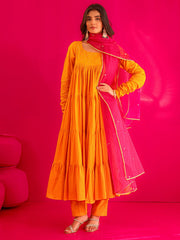 Miraya Pure Cotton Hand Sequins Work Anarkali Suit Set
