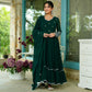 Teej Green Aari Work Anarkali Suit Set