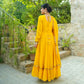 Sakhi Yellow Lace Work Anarkali Suit Set