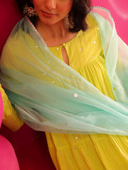 Raahi Green Hand Embroidered Anarkali Suit Set