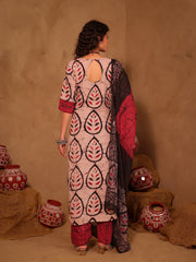 Leaf Batik Hand Block Print Cotton Kurta