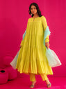 Raahi Green Hand Embroidered Anarkali Suit Set