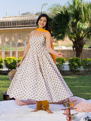 Binita Hand Block Cotton Anarkali Suit Set