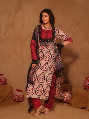 Leaf Batik Hand Block Print Cotton Kurta