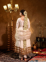 Noor-e-Safed Silk Anarkali Suit Set