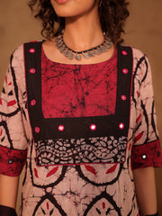 Leaf Batik Hand Block Print Cotton Kurta