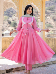 Zara Mul Cotton Anarkali Suit Set