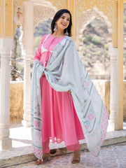 Zara Mul Cotton Anarkali Suit Set