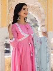 Zara Mul Cotton Anarkali Suit Set