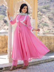 Zara Mul Cotton Anarkali Suit Set