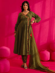 Shayari Embroidery Anarkali Suit Set