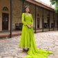 Parrot Green Zardozi Work Chiffon Anarkali Suit Set