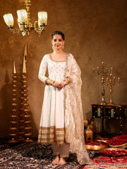 Noor-e-Safed Silk Anarkali Suit Set