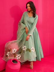 Suhani Pure Cotton Handpainted Anarkali Kurta Set
