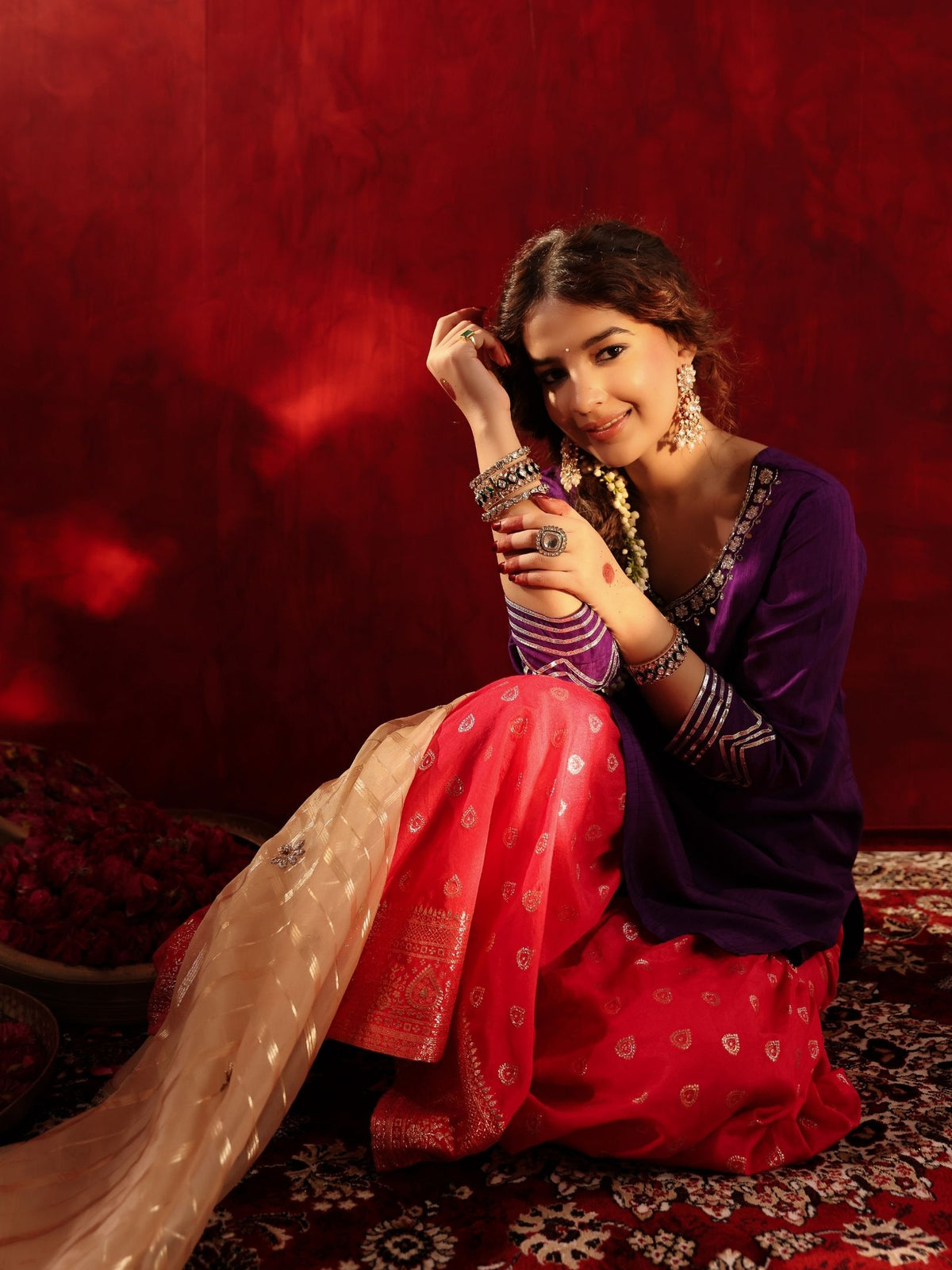 Noor-e-Ishq Silk Sharara Suit Set
