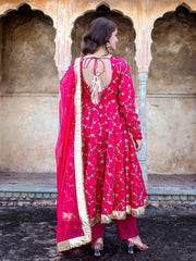 Nishita Red Heavy Embroidered Anarkali Suit Set