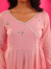 Adira Pure Cotton Hand Painted Anarkali Suit Set