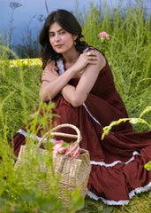 maroon pure mul cotton maxi gown