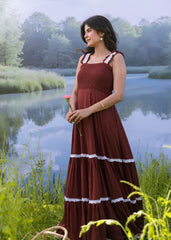 maroon pure mul cotton maxi gown