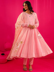 Adira Pure Cotton Hand Painted Anarkali Suit Set