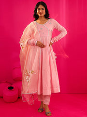 Adira Pure Cotton Hand Painted Anarkali Suit Set