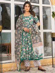 Asheera Ruhani Hand Block Anarkali Suit Set