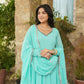 Sawan Light Blue Lace Work Anarkali Suit Set