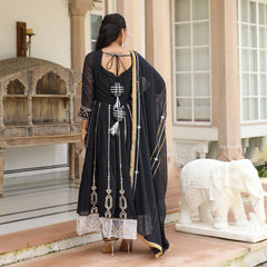 Mariam Black Heavy Gota Work Anarkali Suit Set