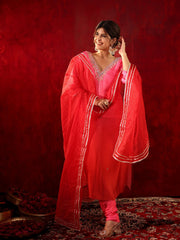 Gulabi Chaandni Mirror Work Ombre Suit Set