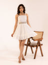 White Lace work Mini Dress