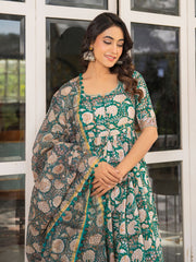 Asheera Ruhani Hand Block Anarkali Suit Set