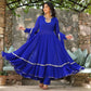 Royal Blue Lace Work Anarkali Suit Set