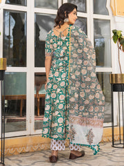 Asheera Ruhani Hand Block Anarkali Suit Set