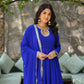 Royal Blue Lace Work Anarkali Suit Set